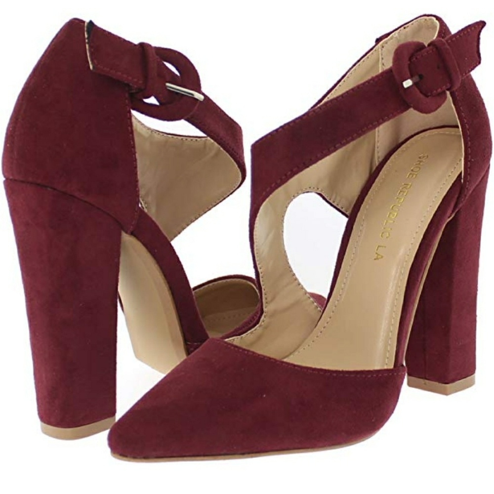 Chelly - Wine Asymmetrical D'Orsay Pump